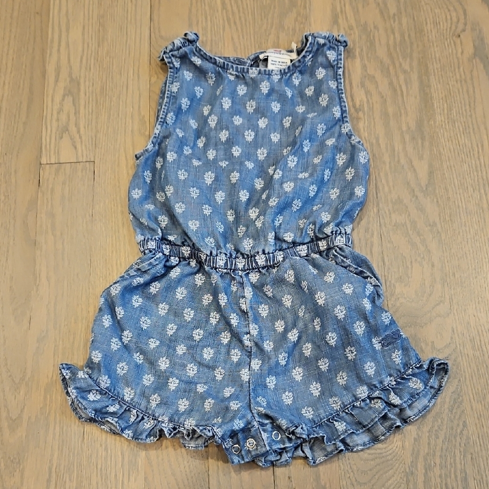 Vineyard Vines Denim Blue Kids Romper